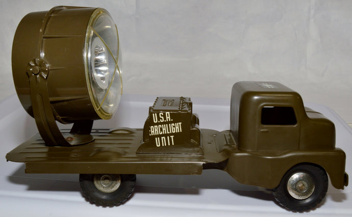 structo searchlight toy truck pressed steel